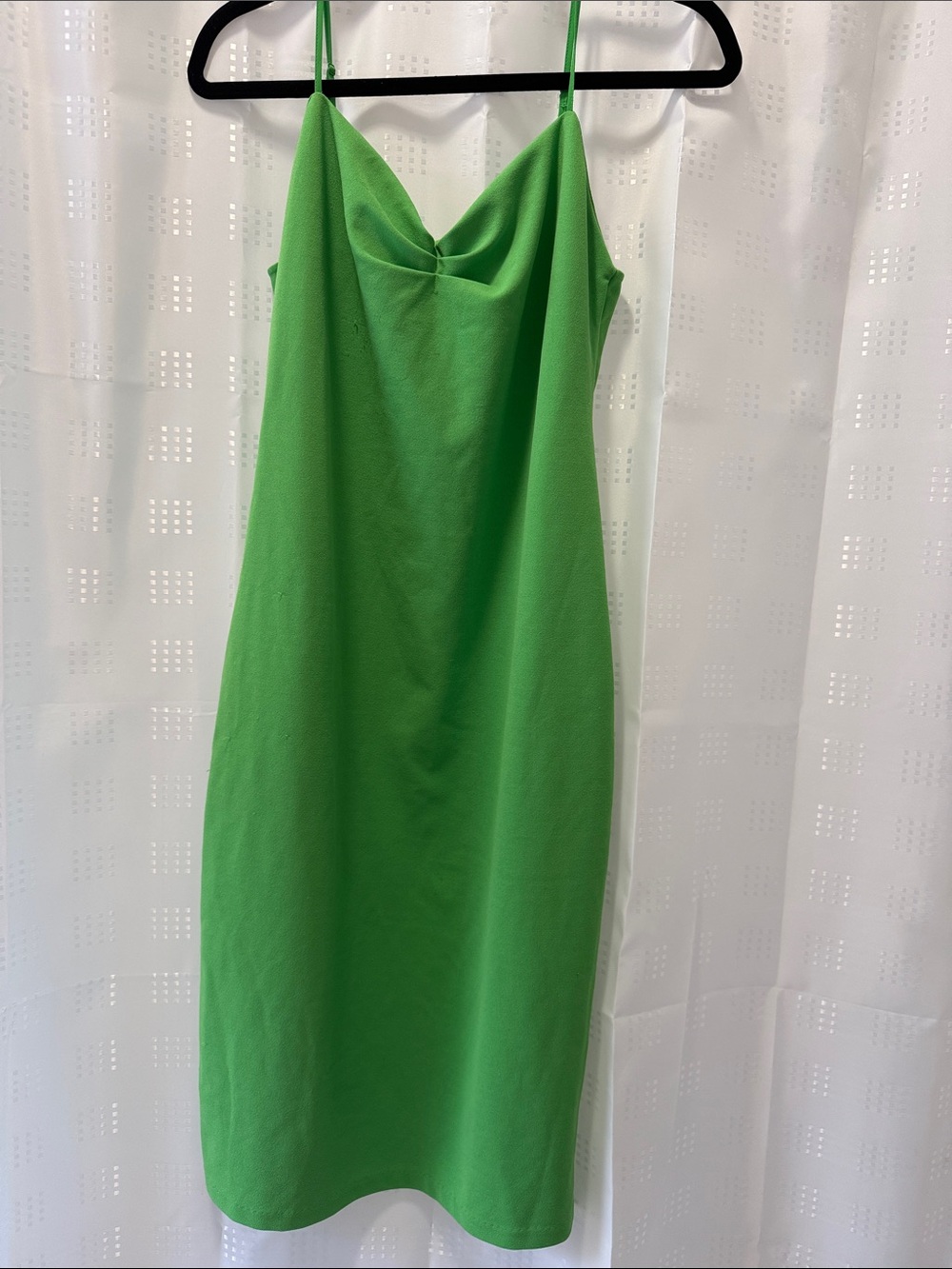 Zara Green Cowl-Neck Slip Midi Dress